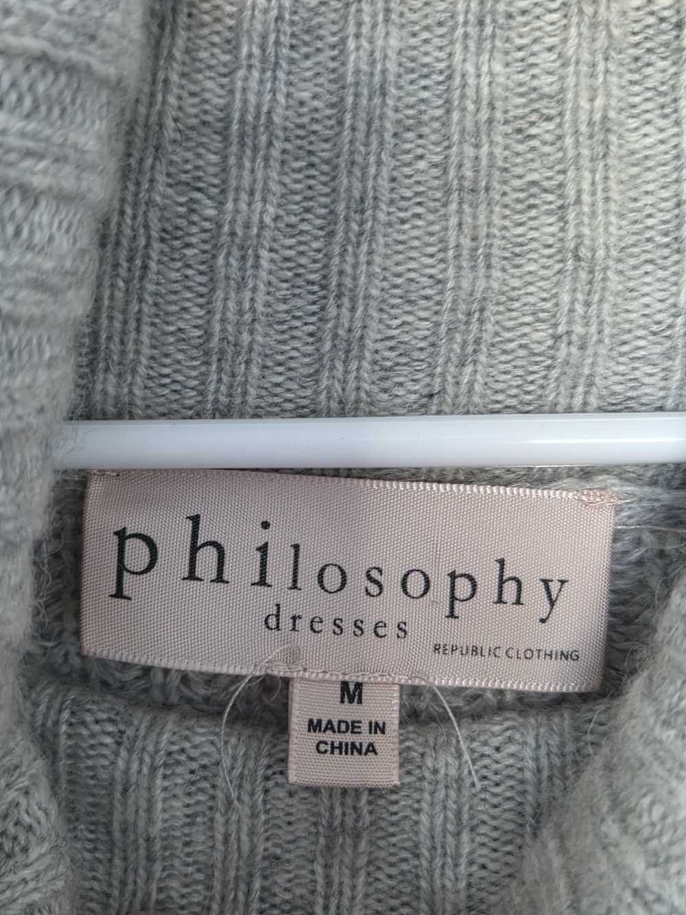 Philosophy Grey Ribbed Knit Sweater - Men's Medium